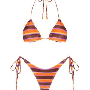 Triangl Swimwear Multicolor Striped Bikini set